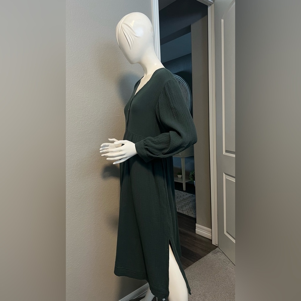 Madewell Lightspun Button-Front Midi Dress Size 4 - Picture 13 of 14